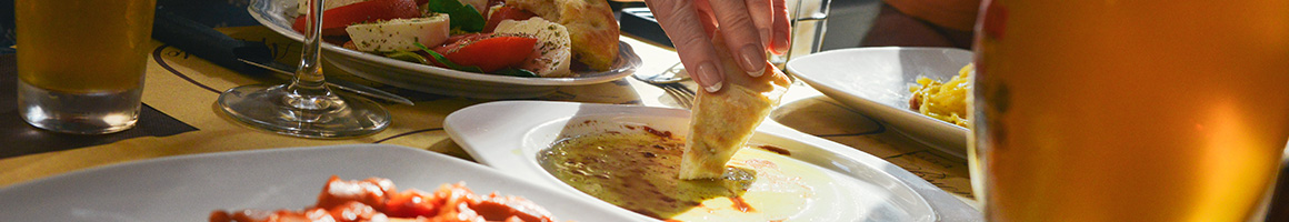Eating Mediterranean Middle Eastern at ZAATAR Mediterranean Cuisine restaurant in Baltimore, MD.